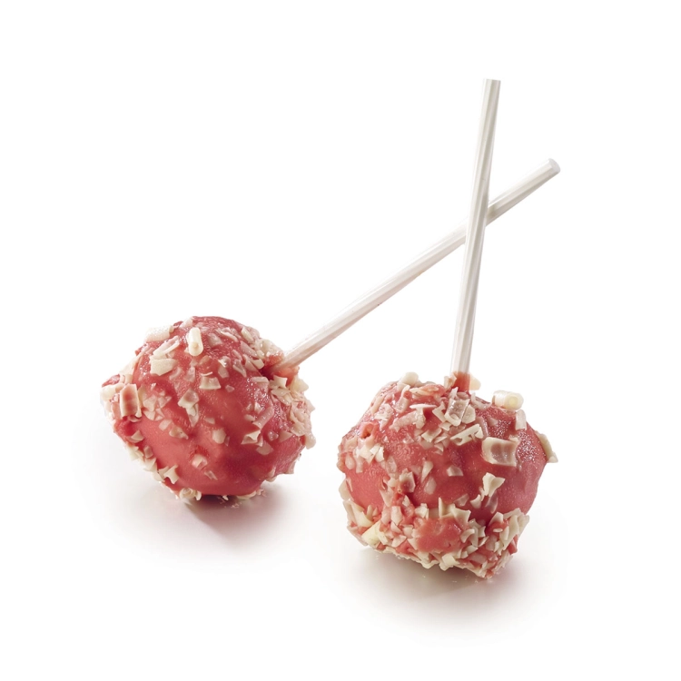 Raspberry Choux Lollipops